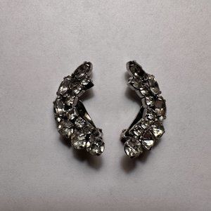 Vintage Rhinestone Clip-on Climber Earrings